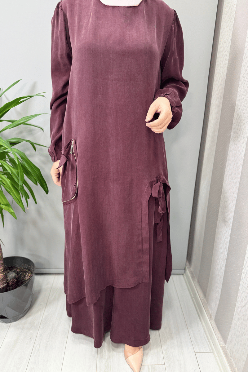 Misswhence Cep Ve Yırtmaç Detaylı Tunik Pantolon Takımı 37023