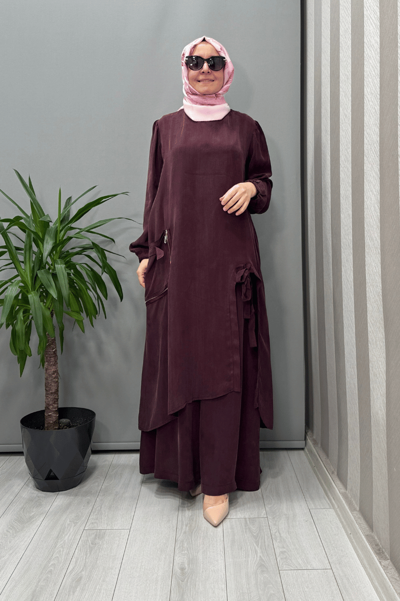 Misswhence Cep Ve Yırtmaç Detaylı Tunik Pantolon Takımı 37023