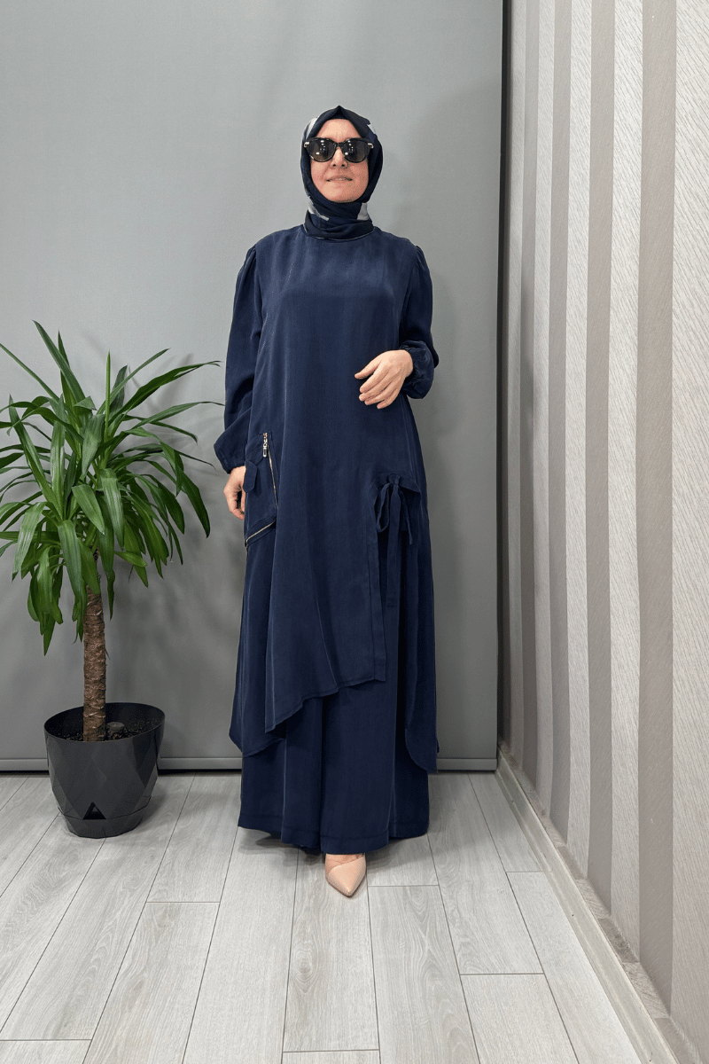 Misswhence Cep Ve Yırtmaç Detaylı Tunik Pantolon Takımı 37023