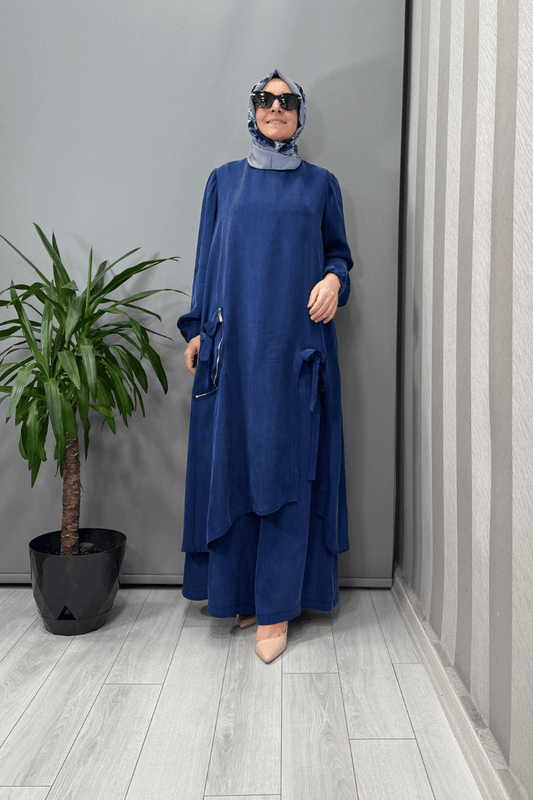 Misswhence Cep Ve Yırtmaç Detaylı Tunik Pantolon Takımı 37023