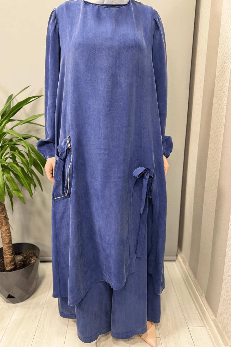 Misswhence Cep Ve Yırtmaç Detaylı Tunik Pantolon Takımı 37023